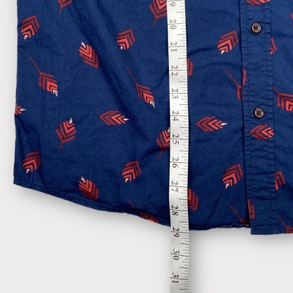 KATIN Shirt Mens Large Blue Southwest Floral Print Button Up Short Sleeve - Picture 12 of 12